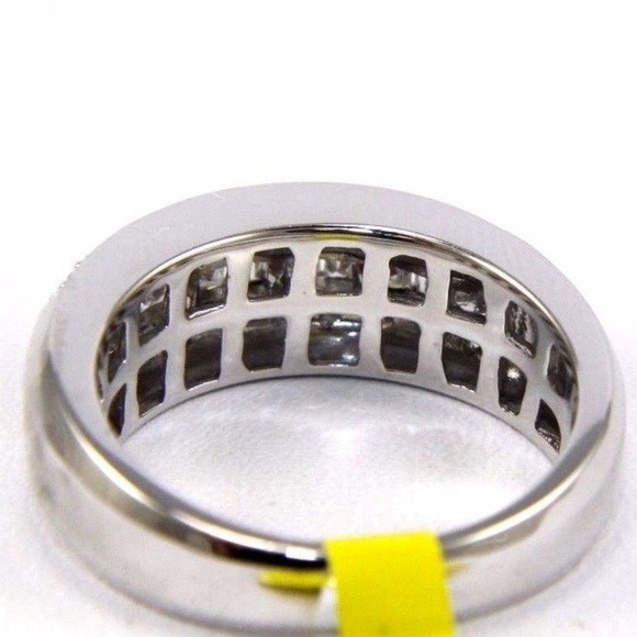 Princess Diamond Ring Band w/Accents 14k WG .90Ct